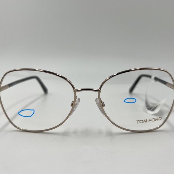 TOM FORD TF5248 028 Gold Black Butterfly Shape Demo Lens Eyeglasses - Picture 6 of 8